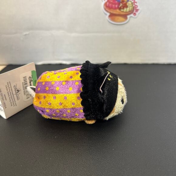 Disney Store Tsum Tsum Mini Plush 3.5" JAPAN Black Cat Dale Halloween Red Nose - Picture 3 of 10